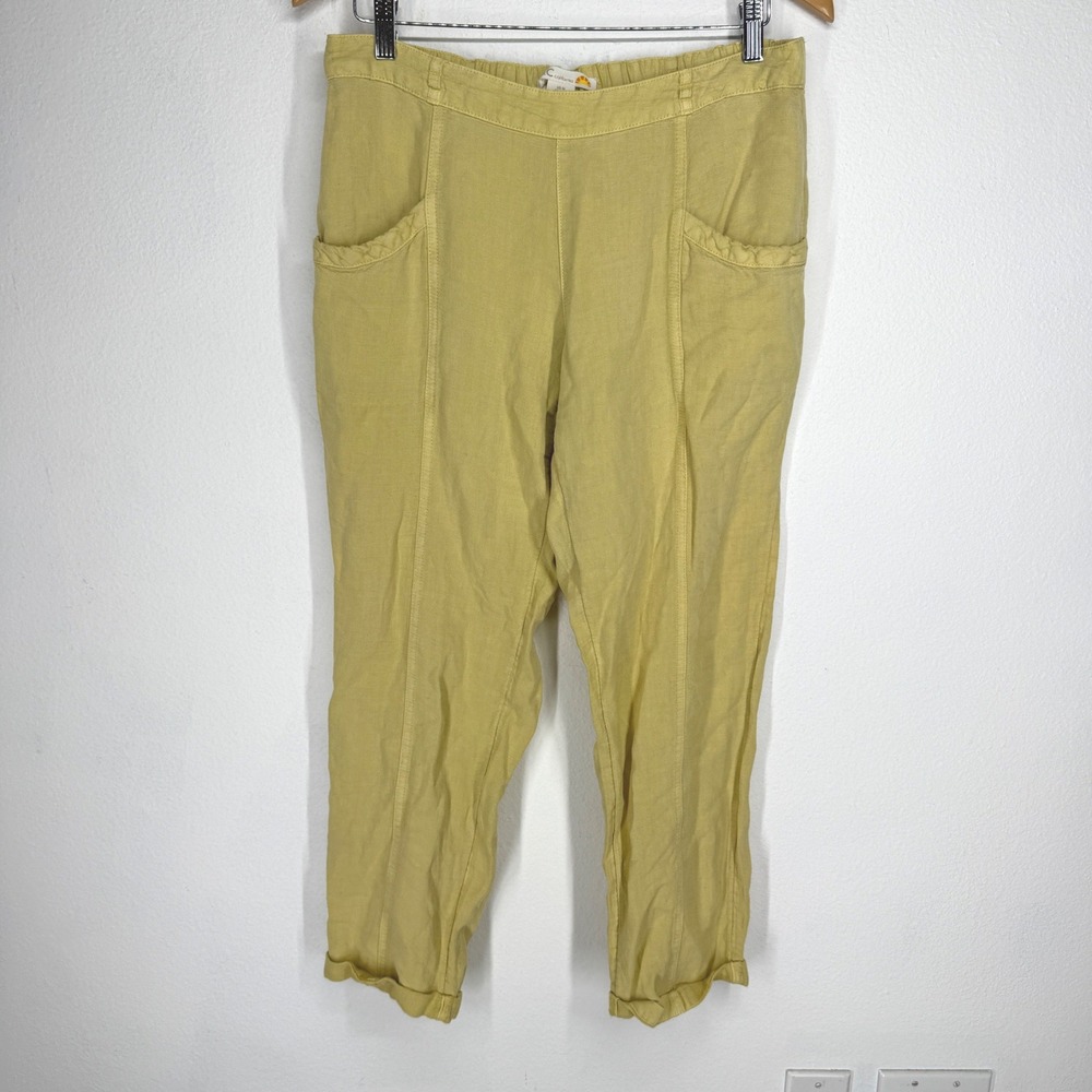 C C California Linen Patch Pocket Pants Womens Size M Boho Indie Granola Flowy